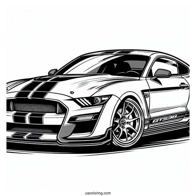 Shelby GT500 Car Coloring Page