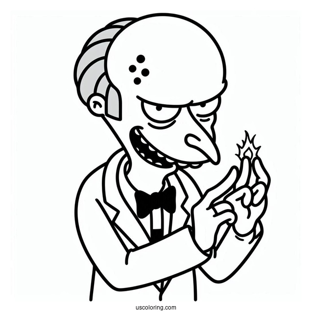 Simpsons Coloring Pages Of Evil Mr Burns For Kids