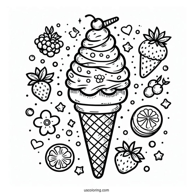 Coloring Page Of Ice Cream Cone