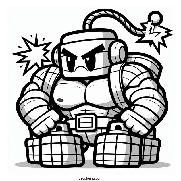 Brawl Stars Coloring Page Of Dynamike Holding Dynamites