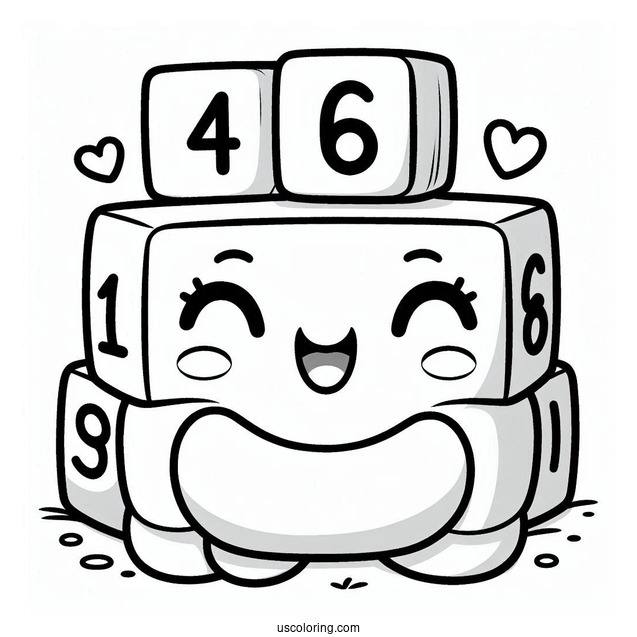 Smiling 16 Numberblocks Coloring Page
