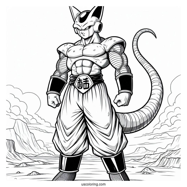 Dragon Ball Z Coloring Page Of Detailed Majin Buu Standing Proud