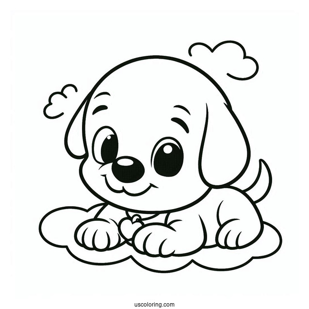 Cute Coloring Page Of Puppy Pluto For Kids