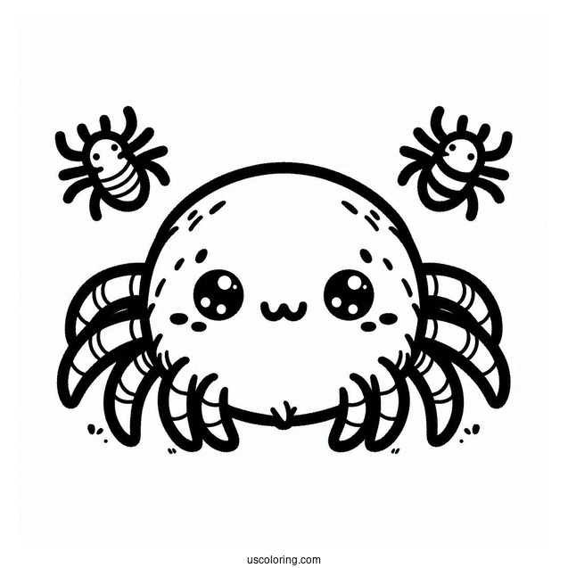 Adorable Kawaii Spider Coloring Page