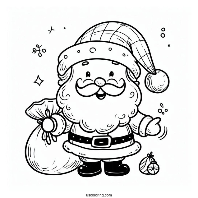 Easy Outline Of Santa To Color For Toddlers