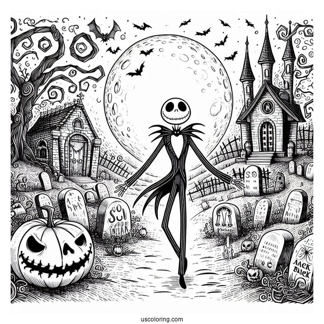 Jack Skellington In Cemetery
