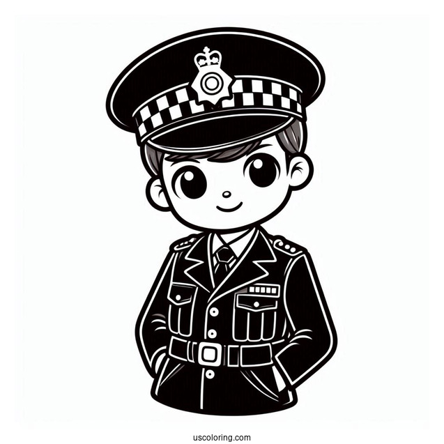 British Police Officer Coloring Page