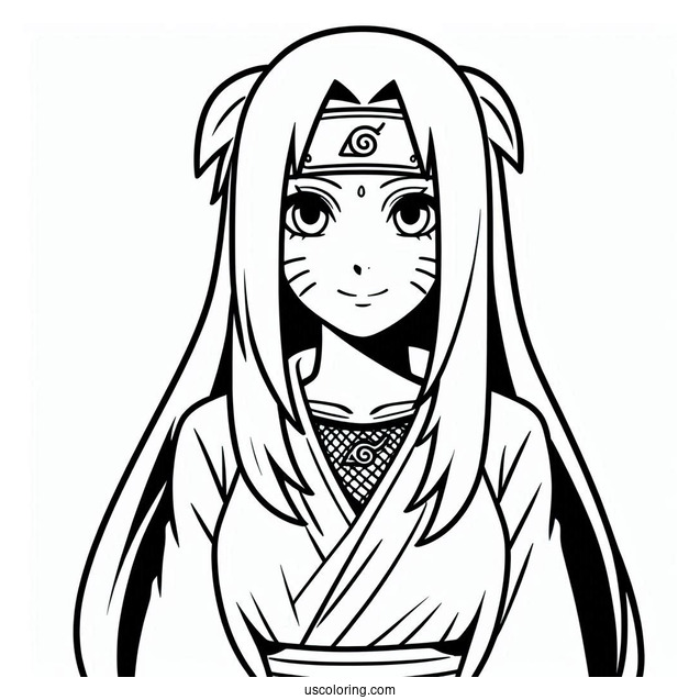 Naruto Coloring Page Of Kaguya Ōtsutsuki Outline