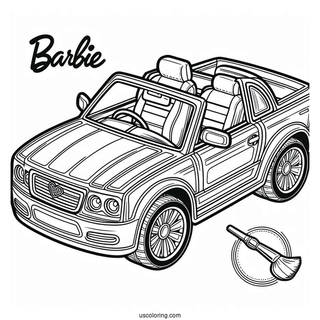 Barbie Car Coloring Sheet