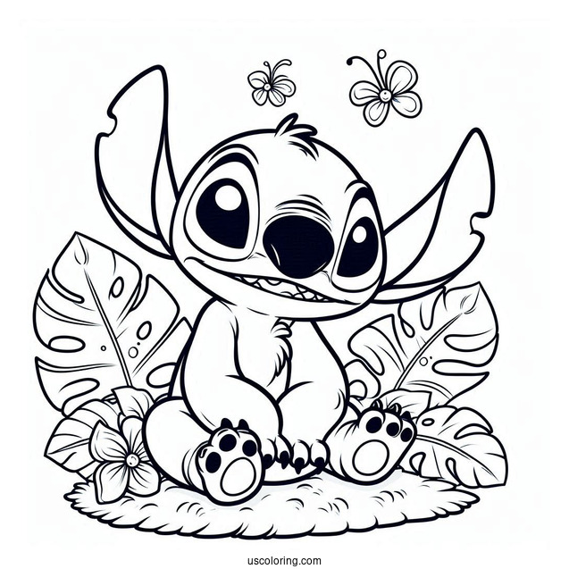 Easy To Color Stitch Character For Preschoolers