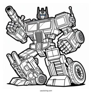 Rescue Bots Coloring Page Of Optimus Prime In Robot Form