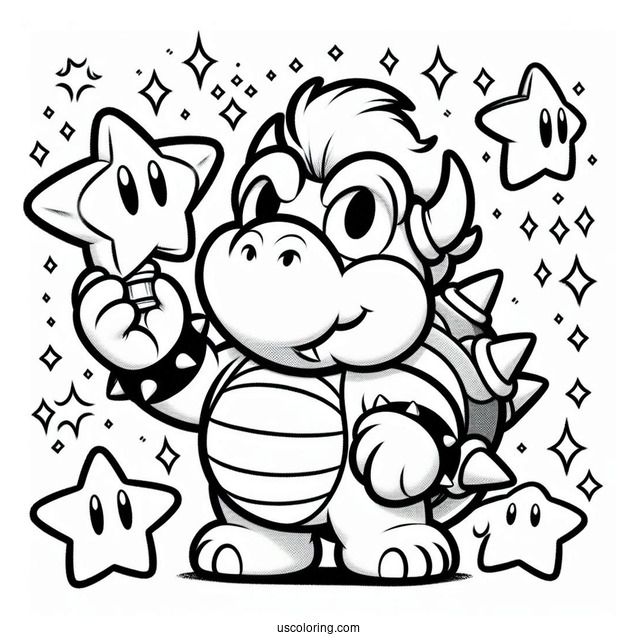 Bowser Holding Super Star