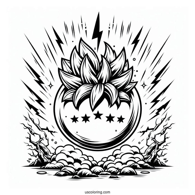 Goku Spirit Bomb Coloring Page