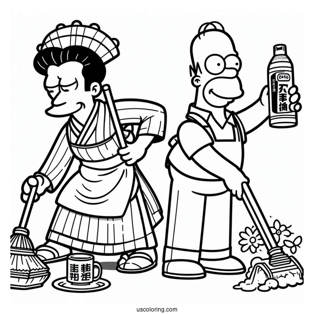 Japanese Homer Cleaning Commercial To Color