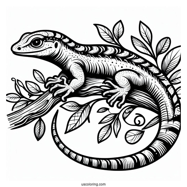 Draco Flyzard Lizard Coloring Page
