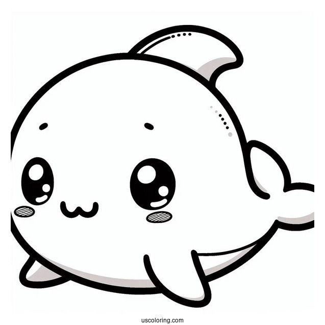 Cute Kawaii Dolphin To Color