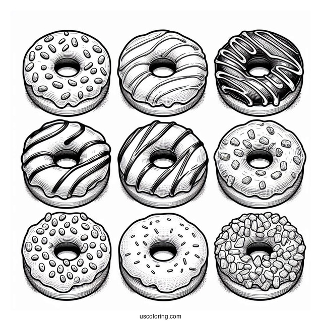 Dozen Dunkin Donuts Coloring Sheet