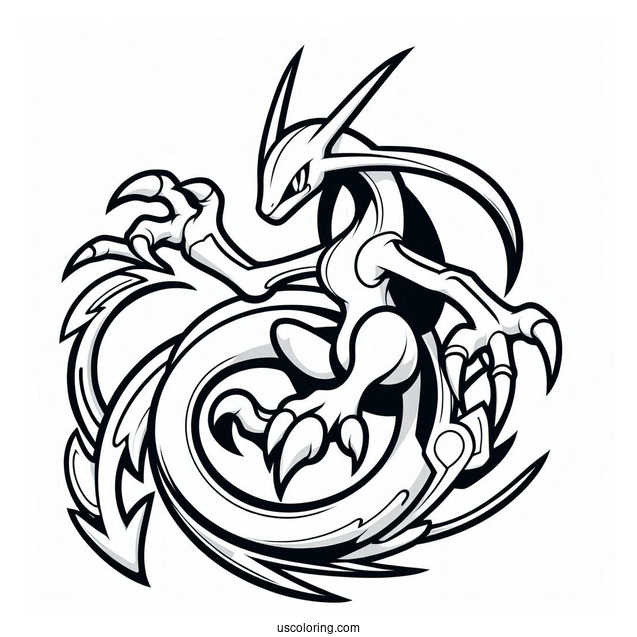 Rayquaza Coloring Page With Claws Out