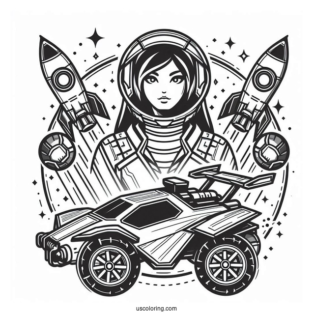 Easy Rocket League Coloring Page Alpha Outline For Kids