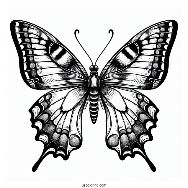 Swallowtail Butterfly With Detailed Wings