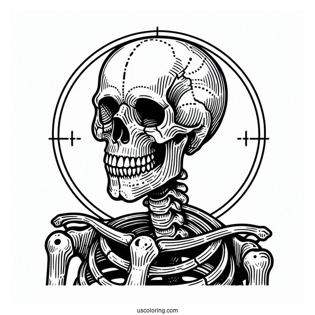 Realistic Adult Skeleton Coloring Page