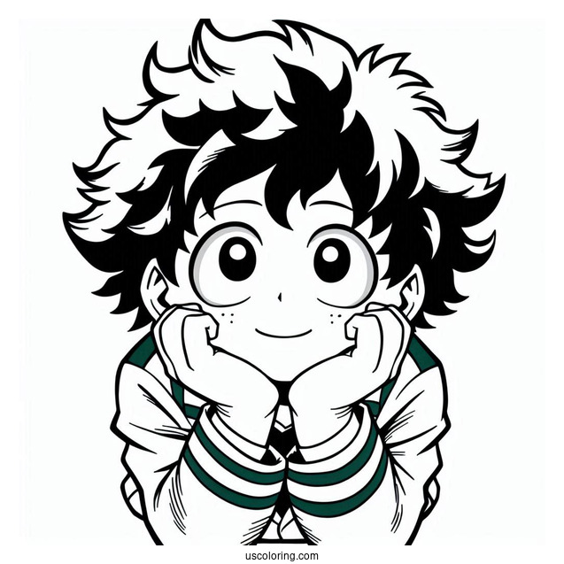 Simple Deku Coloring Page One For All