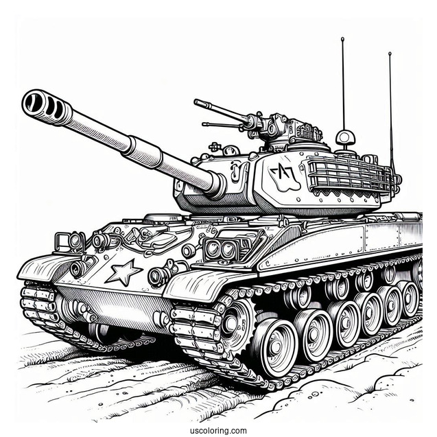 Easy M1A2 SEP U.S. Tank Coloring Sheet