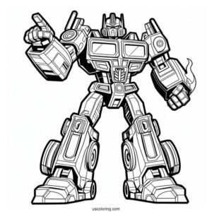 Rescue Bots Coloring Page Optimus Prime Cartoon