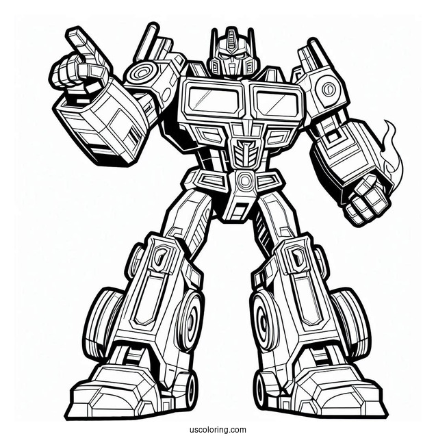 Rescue Bots Coloring Page Optimus Prime Cartoon
