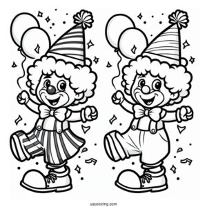 Party Clown with Big Pants Coloring In