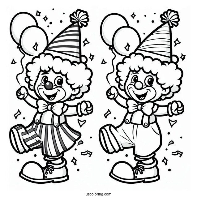 Party Clown with Big Pants Coloring In