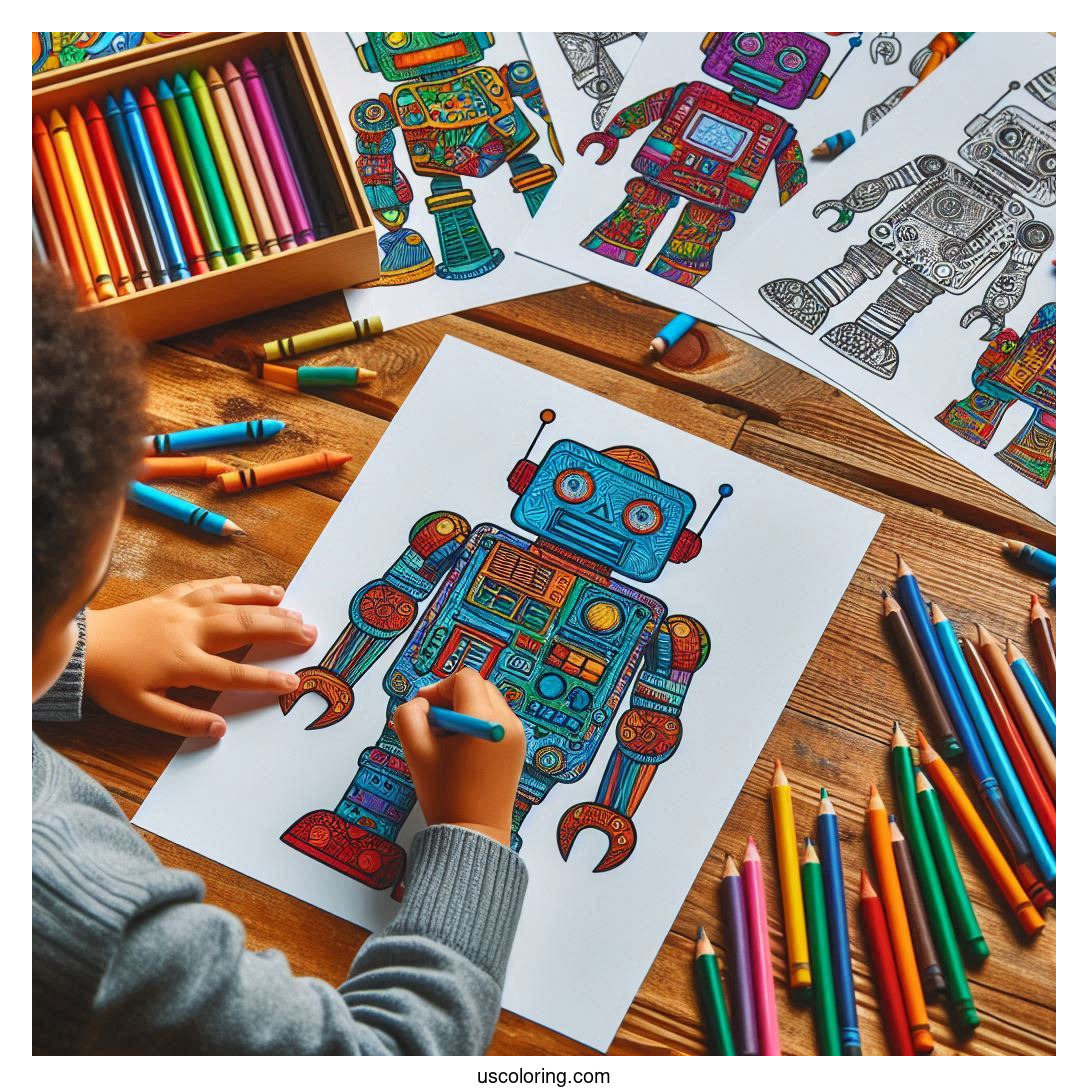 Robot Coloring Pages Featured Image v2