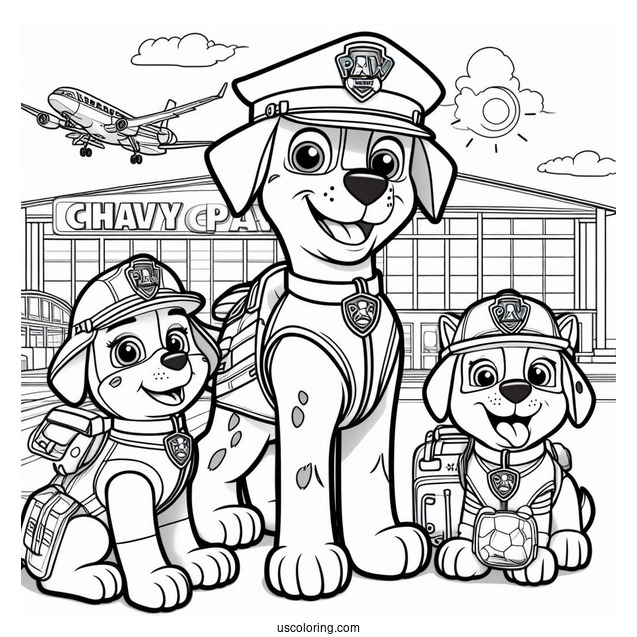 Ryder And Pooch Friends At The Airport