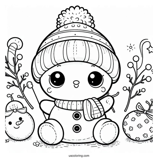 Cute Baby Snowman Coloring Page