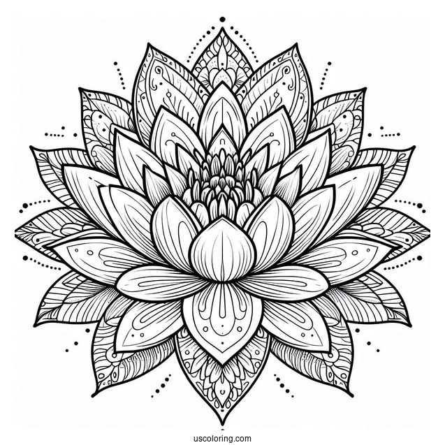 Flower Coloring Pages Of Midnight Water Lily