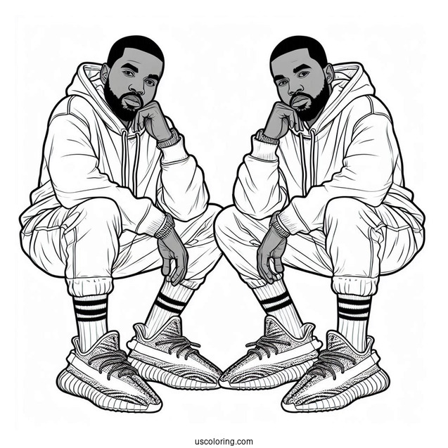 Man Wearing Yeezy Mono Safflower With Adidas Socks