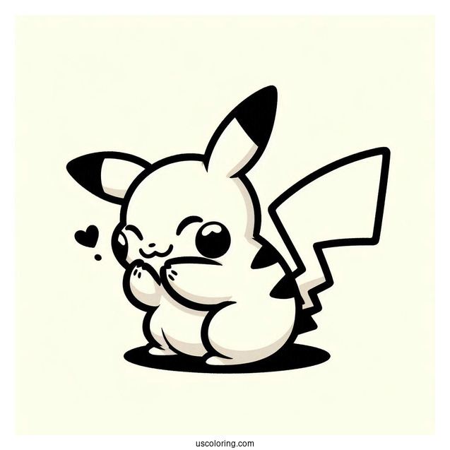Pikachu Nuzzle Pokemon Card Coloring Page