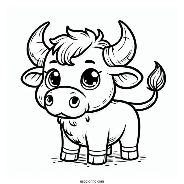 Coloring Page Of Cartoon Bull