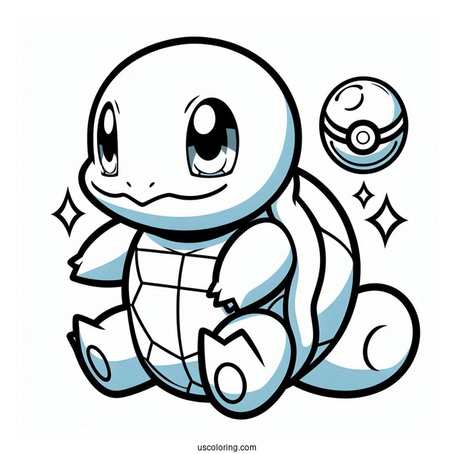 Squirtle Coloring Page Of Shell Shield Pokemon Card