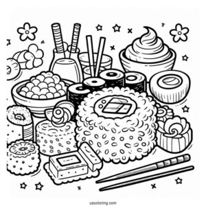 Coloring Page Of Sushi