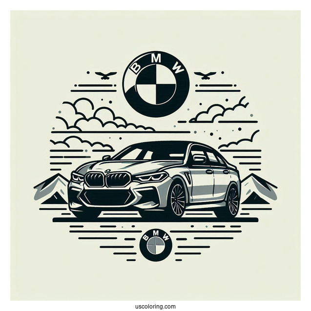BMW Coloring Page Logo