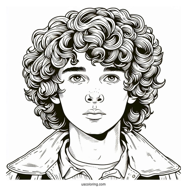 Dustin Henderson Coloring Page