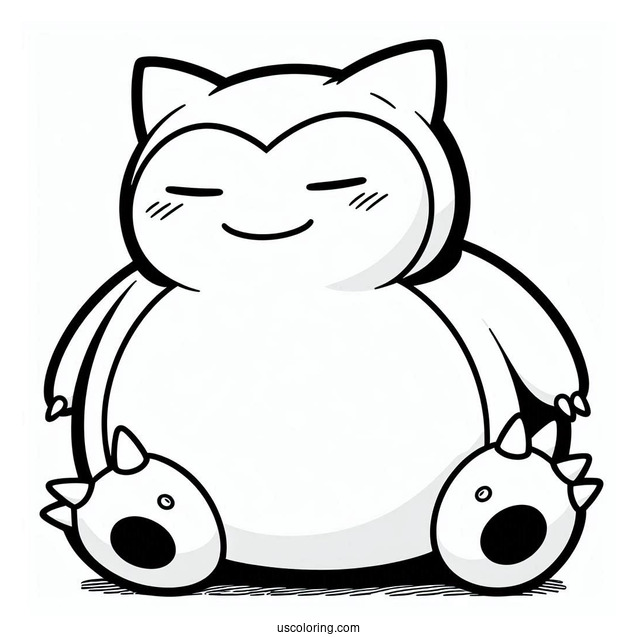 Snorlax Coloring Page Smiling Munchlax For Preschoolers