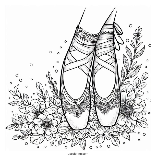 Coloring Page Of Ballerina Shoes