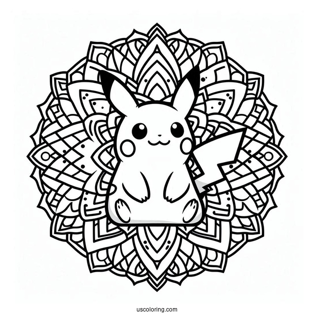 Simple Pikachu In The Middle Of Mandala