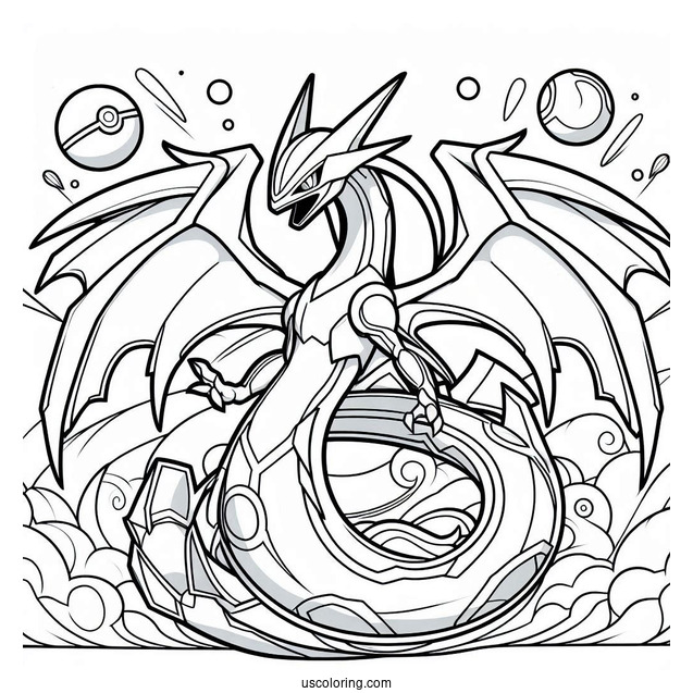 Mega Rayquaza Coloring Page