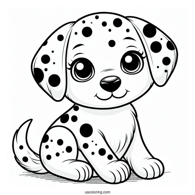 Spotted Puppy Coloring Page For Preschoolers