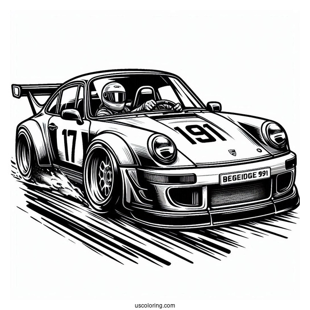 Speedhunter Porsche Coloring Page