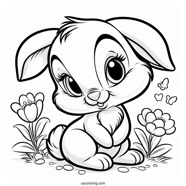 Cute Thumper Bunny Coloring Page