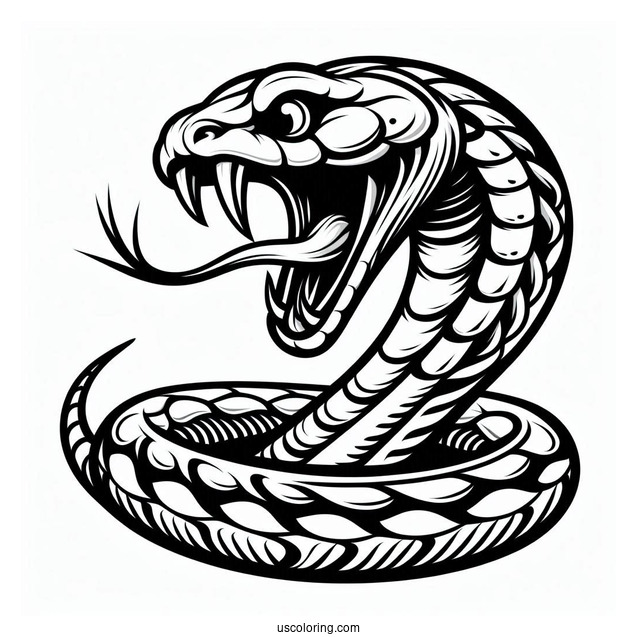 Close Up Of Snake With Fangs Out